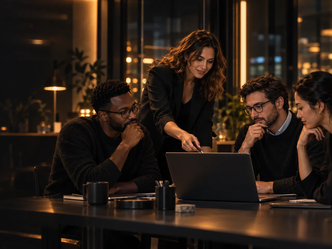 Une équipe échange autour d’une table de travail.